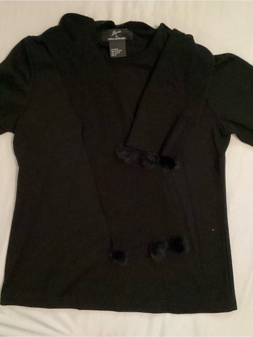 Lemmie for Nina Leonard Ladies Black Dressy Top Sweater Size M